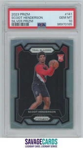 2023-24 Panini Prizm Silver Prizm Scoot Henderson RC PSA 10 #141 Portland Trail - Picture 1 of 3