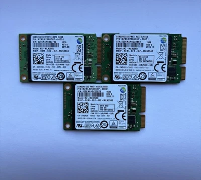 THREE (3x) Samsung 256GB mSATA Solid State Drive SSD PM871 MZMLN256HCHP - Image 1 of 2