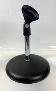 Vintage Atlas Sound Microphone Stand 8” Tabletop Black Cast Iron Made In USA - Picture 1 of 11