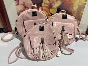 Lote de 3 Mini Mochila Monedero Wild Wear Cuero Sintético Damas Rosa Bolso de Mano - Imagen 1 de 11