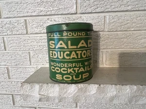 Salat Erzieher Pfund Blechdose Vintage Werbung Essen Johnson Erzieher Food Co. - Bild 1 von 6