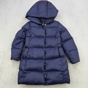 Polo Ralph Lauren Jacket Girl 6 Navy Blue Puffer Parka White Duck Down Windproof - Picture 1 of 12