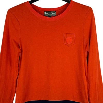 Camisa deportiva manga larga Ralph Lauren Active naranja/azul talla mediana Foto 1 de 4
