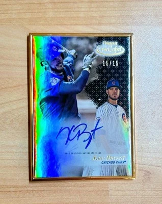 2017 Topps Gold Label Framed Autograph Black Kris Bryant #15/15 CUBS - Image 1 of 2