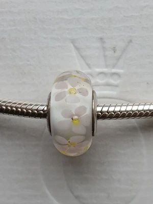 Original  Pandora Element, Charm Murano, retired, weiß, retired  - Bild 1 von 4