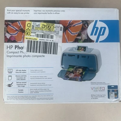 HP Photosmart A522 Compact Photo Inkjet Printer New Unopened + Photo Paper - Image 1 of 4
