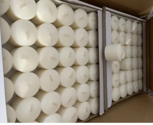 144 PACK CASE 15 Hour White Candle Table Votive Unscented Wax Survival Emergency - Picture 1 of 3