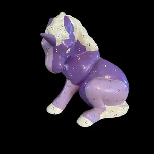 Vintage Unicorn Kimple Hand Painted Ceramic Mold 1980's  Purple Violet White - Picture 1 of 14