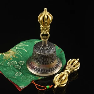 Juego de campanas y vajra budistas tibetanos de 7 - Imagen 1 de 4