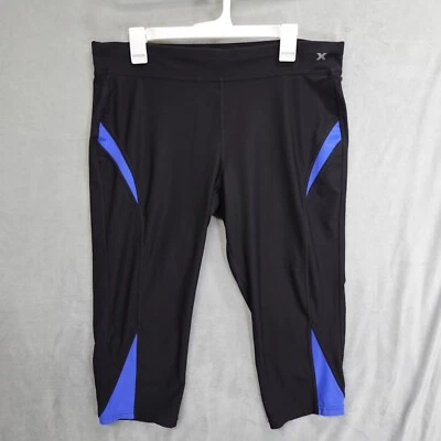 Leggings Capri XERSION Mujer XL Negro Azul Entrenamiento Gimnasio Correr Yoga Pilates Foto 1 de 4