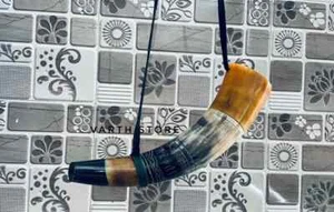 Viking War Horn - 16" Genuine Ox-Horn Battle Trumpet  Premium Hand Engraved - Picture 1 of 5