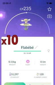 10x Flabebe White Pokemon Bundle !! Good Chance of Lucky and Good IVs !! Go - Picture 1 of 1