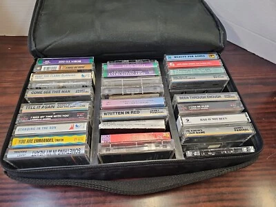 Vintage CaseLogic 30 Cassette Tape Storage Case With Obscure Music Cassettes  - Image 1 of 4