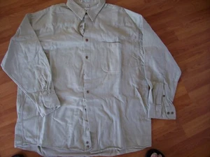 Beige long sleeve heavy cotton casual shirt from Geoffrey Beene, Size 16 1/2 - Picture 1 of 3