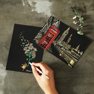 4PCS 20cm X 14cm Magic Scratch Art Painting Paper With Drawing Stick Painting OO - Picture 1 of 15