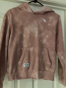 Girls Pink Tie Dye Abercrombie and Fitch hooded sweatshirt size 13/14 - Picture 1 of 1