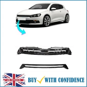 VW Scirocco Hauptgrill vorne innen & außen komplett schwarz 2008-2014 UK-Ware - Bild 1 von 8