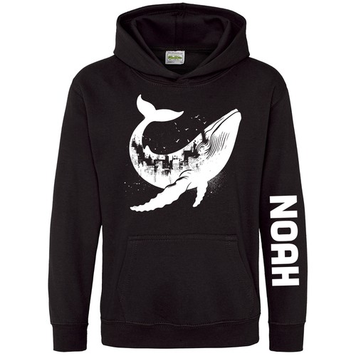 VETEMENTS Felpa con Cappuccio Balena Personalizzata per Ragazzi Regalo Ragazzo Nome Personalizzato Natale Compleanno...