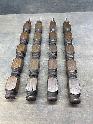 Architectural Salvage Brown 14 Inch Wooden Spindles Set Of 4 Project, Farmhouse • 39.99$