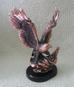 Eagle with Flag Statue, Copper Color, Art Table Desk Shelf Decor - Picture 1 of 8
