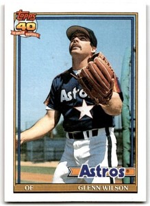 1991 Topps Baseball Card Glenn Wilson Houston Astros #476