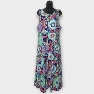 Talbots Filigree Floral Sleeveless Jersey Maxi Dress XL Petite Style# P192036083 - Picture 1 of 6