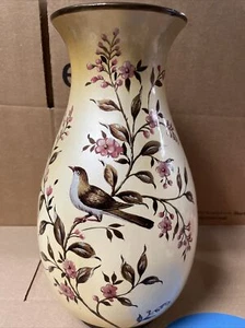 Beautiful Decorative Floral/Bird Vase 11.5” Tall - Picture 1 of 9
