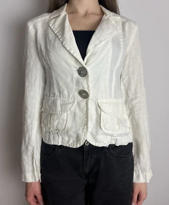 Blazer Chaqueta Vintage Dolce&Gabbana DG Blanco Botón Estrás Talla M Foto 1 de 4