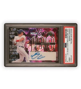 2023 Leaf Metal OWEN CAISSIE Top 100 Galaxy Crystal 1/1 Autograph Auto PSA 9 - Picture 1 of 3