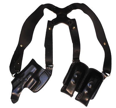Leather Horizontal Shoulder Holster For Ruger LC9 LC380 SR22 SR9 SR40 45 Compact - Image 1 of 4