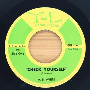 A.B. WHITE - CHECK YOURSELF / DON'T LOVE HIM LIKE YOU LOVE ME - SOUL FUNK 45 - Imagen 1 de 2