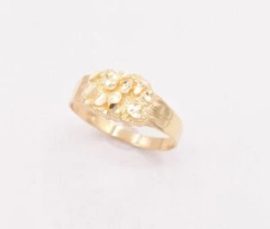 Mens Nugget Oval Ring Real Solid 10K Yellow Gold ALL SIZES Unisex - Picture 1 of 5