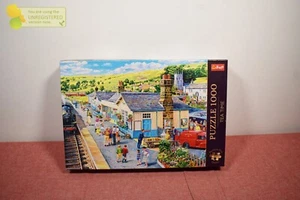 Trefl Premium Plus Tea Time Train Station Jigsaw Puzzle 1000pc - Picture 1 of 4