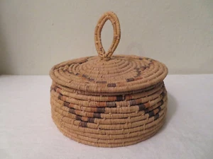 Vintage? African Woven Low Basket w Lid - Picture 1 of 7