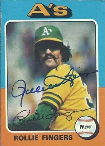 Rollie Fingers Vintage Signed 1975 Topps #21 - A's HOF - Picture 1 of 2