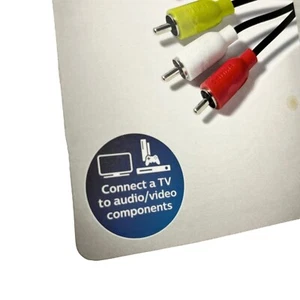 Philips 6' Composite Audio/Video Cable - Yellow/White/Red 1.8mm RCA NEW - Picture 1 of 5