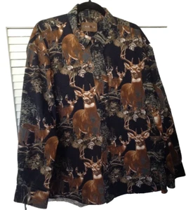 Magellan Button Up Shirt Adult 2XL XXL Brown Deer Outdoors Hunting Mens - Picture 1 of 3