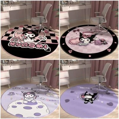 Kinder Kuromi Runde Bodenmatte Jungen Mädchen Schlafzimmer Teppich Stuhl Bereich - Bild 1 von 4