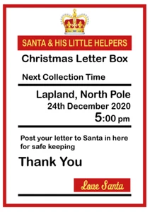 Santa's Post Box Sign Card A6, A5 OR A4 - Xmas Christmas Sign - Personalised - Picture 1 of 1