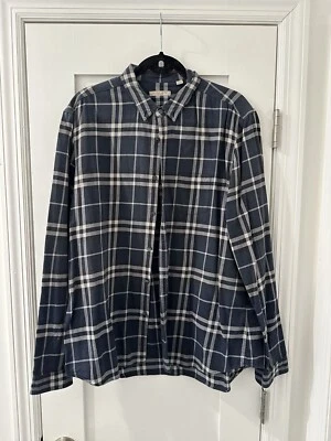 Burberry London Nova Check Plaid XL Shirt Navy Long Sleeve - Image 1 of 3