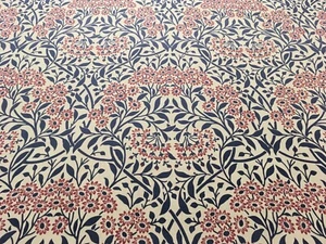 WILLIAM MORRIS "Michaelmas Daisy" CURTAIN FABRIC DESIGN 2.1M COTTON Indigo red - Picture 1 of 9