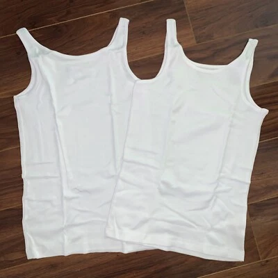 Gap Kids Girl White Tanks Camis Sleep Tops Pack of 2 Cotton Size L 10 NWT - Image 1 of 4