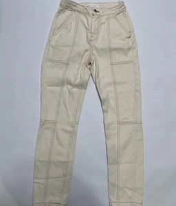 Jonathan Simkhai Damen Henley Straight Jeans Creme Gr. 24 braune Nähte - Bild 1 von 18