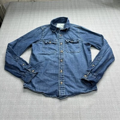 Hollister Denim Shirt Mens Small Y2K  Blue Western Cowboy Button Up - Image 1 of 4