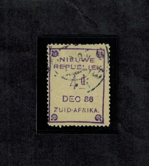 South Africa New Republic 1886 4d on Yellow Paper SG 5 Used F/VF VERY RARE - Image 1 of 1
