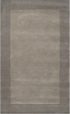 Tapete de área contemporâneo casual borda lã 9 x 13 cinza - aprox 9' x 13' - Imagem 1 de 2