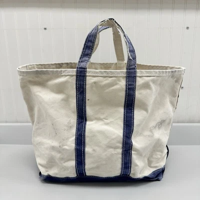 Bolso de Mano y Barco Azul Marino LL Bean Vintage Años 70 Envejecido Foto 1 de 4