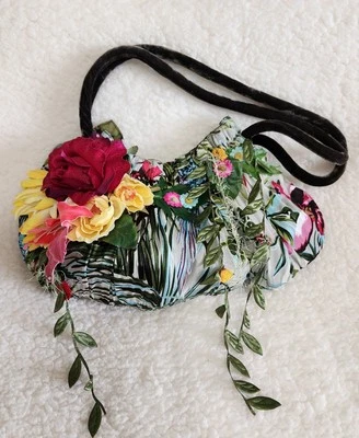 Bolso de hombro vintage Mary Frances floral THINK SPRING rosa, verde, amarillo NUEVO SIN etiquetas Foto 1 de 4