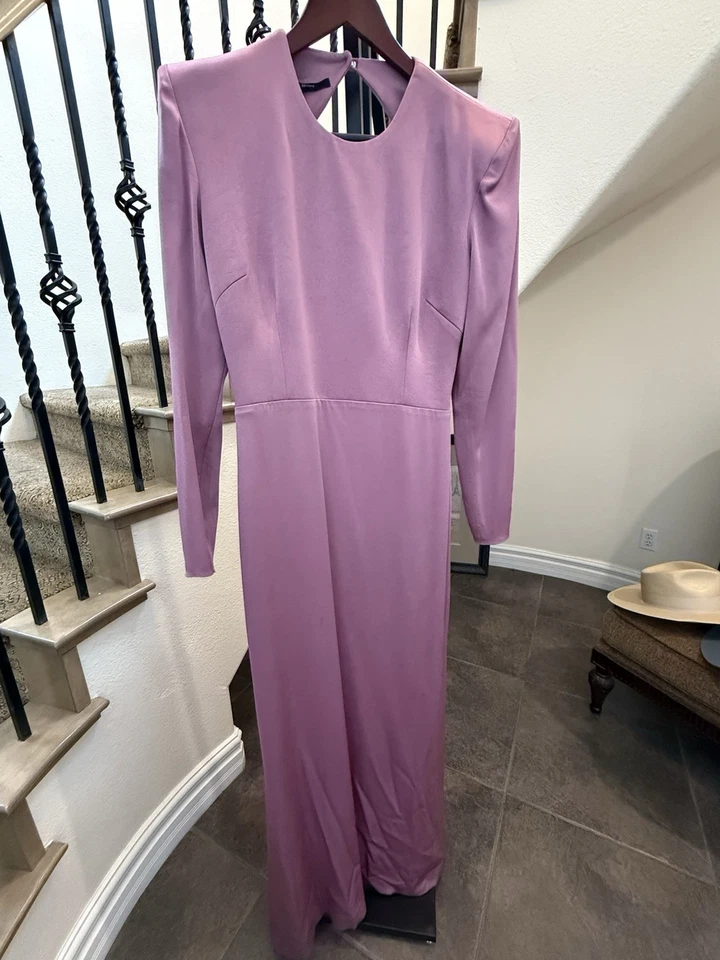 Vestido Alex Perry Lila Fuerte Hombro Espalda Abierta Talla 16 $2601 Precio de venta sugerido por el fabricante Elegante Foto 1 de 4