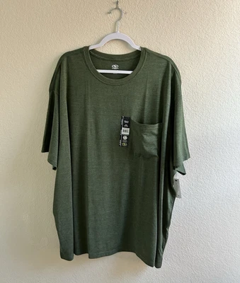 Athletic Works Mens Pocket Green Leaf Heather Tri-Blend T-Shirt Size 4XL (58-60) - Image 1 of 4